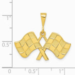 10K / 14K Yellow Gold Racing Flags Pendant - Product Photo