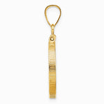 14K Yellow Gold Diamond-cut 16.5mm x 1.35mm Screw Top Coin Bezel Pendant - Product Photo