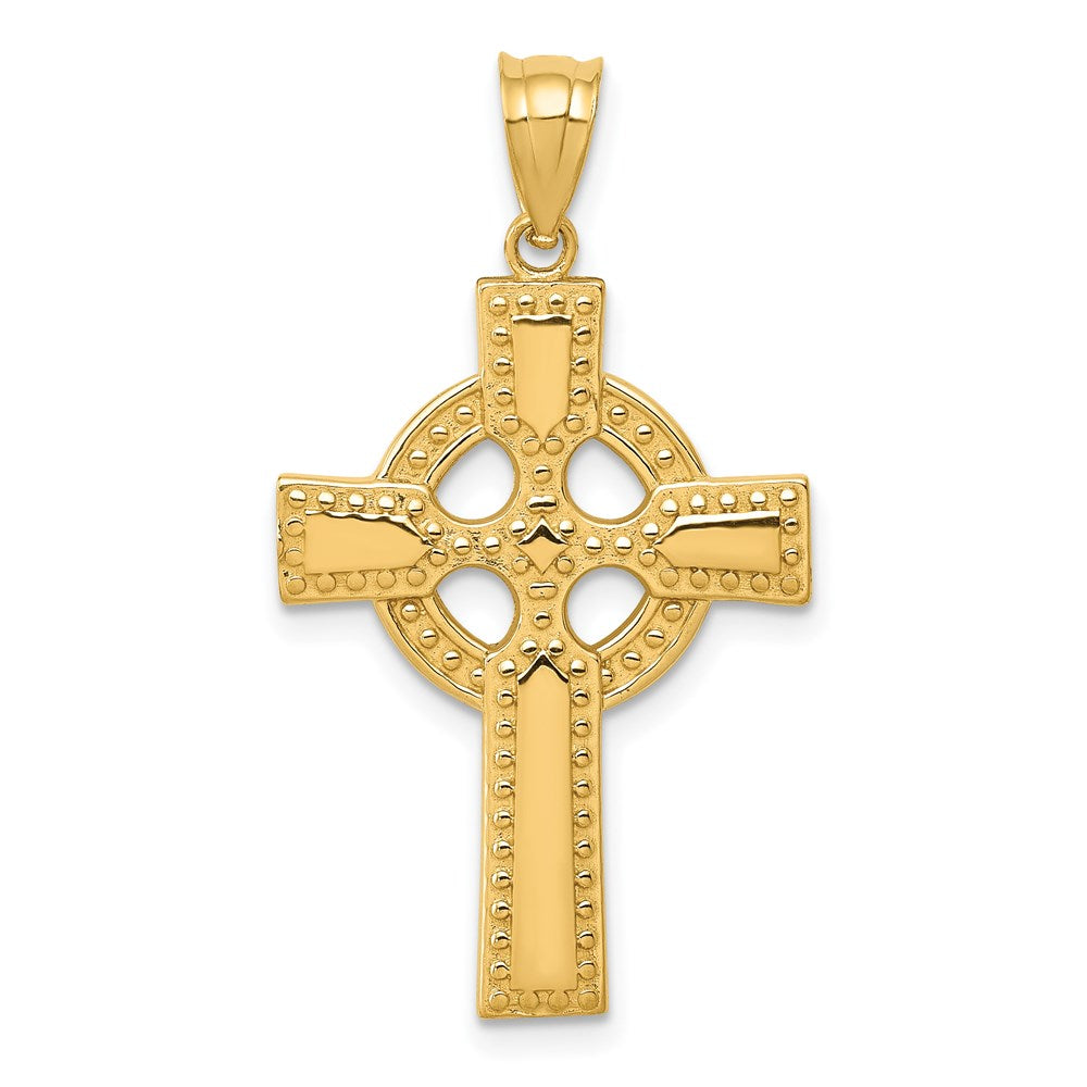 14K Yellow Gold Celtic Cross Pendant - Product Photo