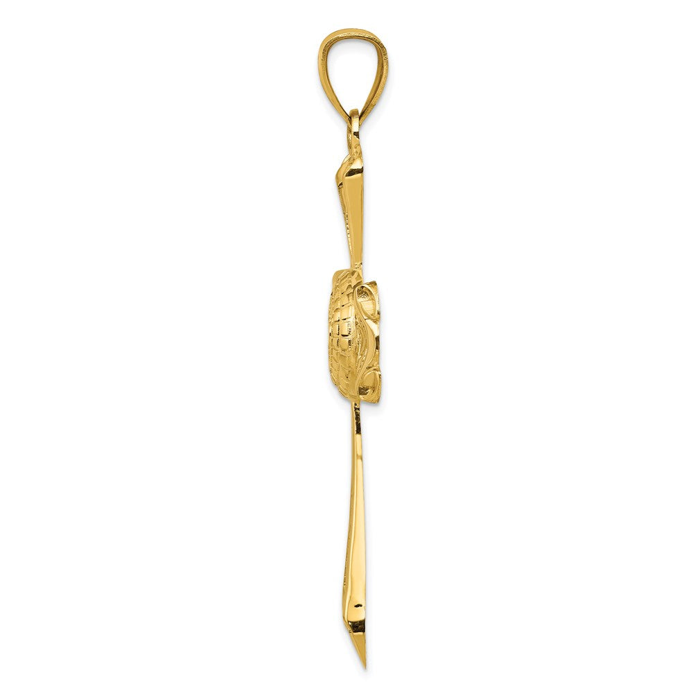 14K Yellow Gold Celtic Cross Pendant - Product Photo