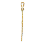 14K Yellow Gold Fleur De Lis Cross Pendant - Product Photo
