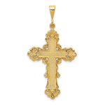 14K Yellow Gold Fleur De Lis Cross Pendant - Product Photo