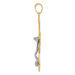 14k Two-tone Diamond-cut Crucifix Pendant - Product Photo