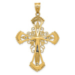 14k Two-tone Diamond-cut Crucifix Pendant - Product Photo