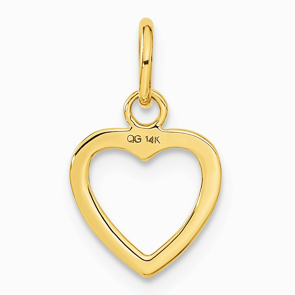 10K / 14K Yellow Gold Polished Cut-out Heart Pendant - Product Photo