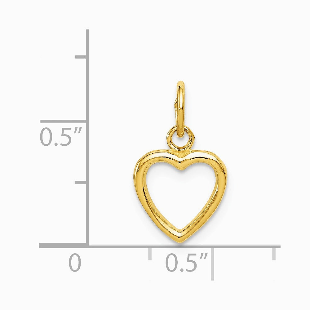 10K / 14K Yellow Gold Polished Cut-out Heart Pendant - Product Photo