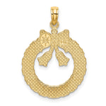14k Satin/Polished Christmas Wreath Charm - Product Photo