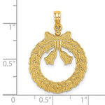 14k Satin/Polished Christmas Wreath Charm - Product Photo
