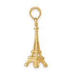 10K / 14K Yellow Gold Solid Polished 3-D Eiffel Tower Charm - Product Photo