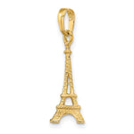10K / 14K Yellow Gold Solid Polished 3-D Eiffel Tower Charm - Product Photo