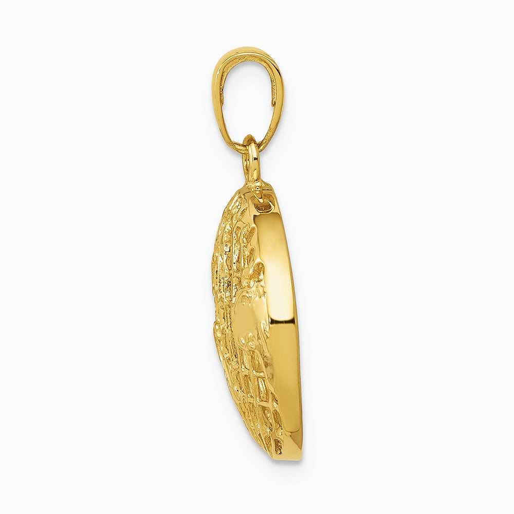 10K / 14K Yellow Gold Polished Globe Pendant - Product Photo