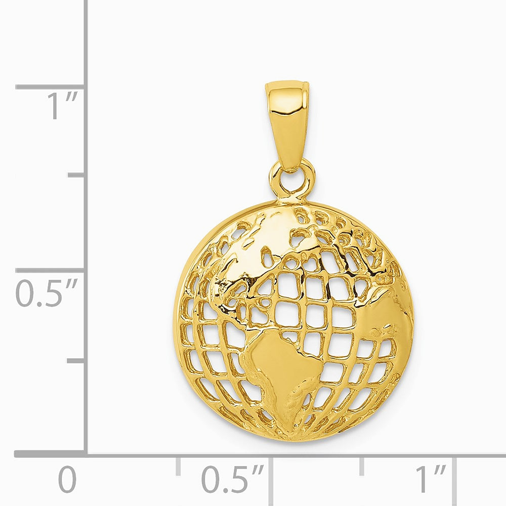 10K / 14K Yellow Gold Polished Globe Pendant - Product Photo