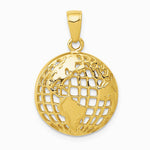 10K / 14K Yellow Gold Polished Globe Pendant - Product Photo