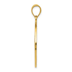 14K Yellow Gold Solid Polished Peace Sign Pendant - Product Photo
