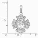 14K White Gold Small St. Florian Badge Pendant - Product Photo