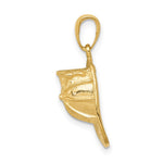 14k 3-D Firefighter Hat Pendant - Product Photo