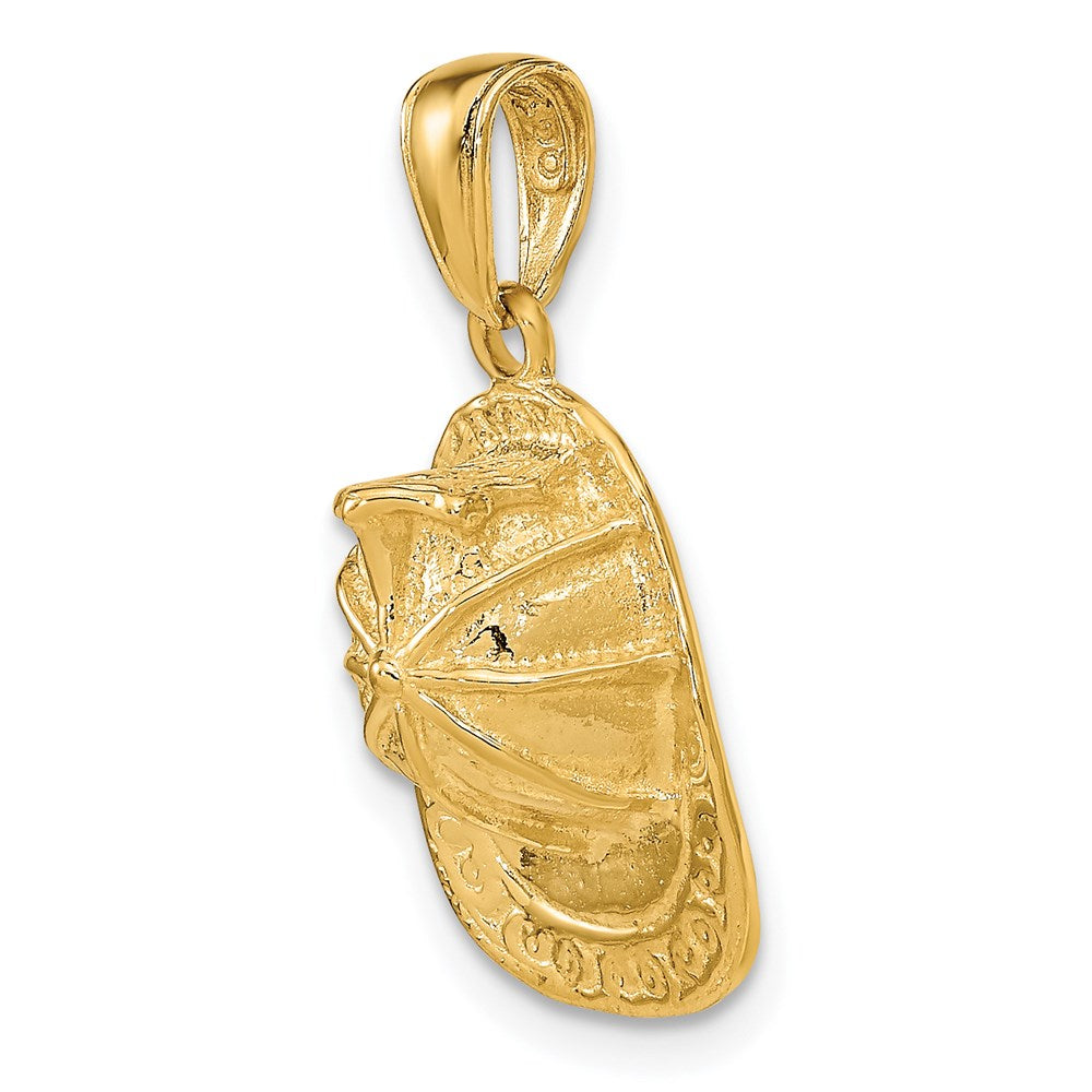 14k 3-D Firefighter Hat Pendant - Product Photo