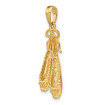 14K Solid Satin Polished Ballet Slippers Pendant - Product Photo