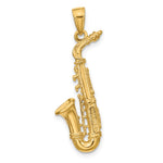 14k Solid Polished 3-D Saxophone Pendant - Product Photo