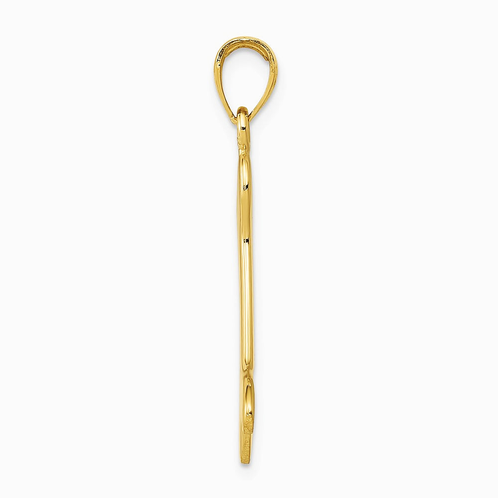 10K / 14K Yellow Gold 3-D Dog Bone Pendant - Product Photo