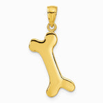 10K / 14K Yellow Gold 3-D Dog Bone Pendant - Product Photo