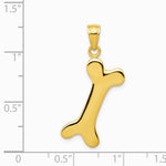 10K / 14K Yellow Gold 3-D Dog Bone Pendant - Product Photo