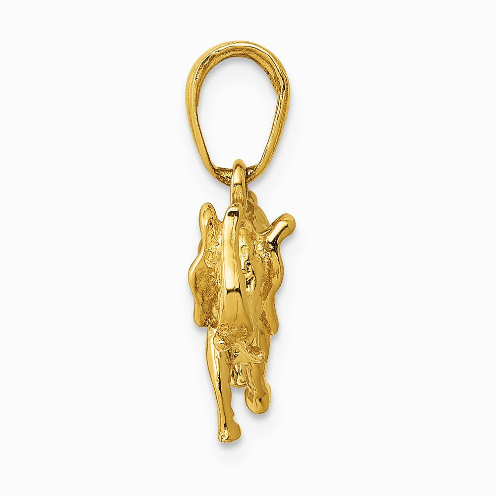 10K / 14K Yellow Gold Polished 3-D Elephant Pendant - Product Photo