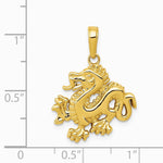 10K / 14K Yellow Gold Dragon Pendant - Product Photo