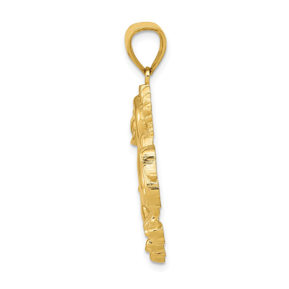 14k Solid Polished Dragon Pendant - Product Photo
