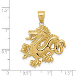 14k Solid Polished Dragon Pendant - Product Photo