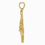 10K / 14K Yellow Gold Solid Polished Open-Backed Scorpion Pendant - Product Photo