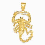 10K / 14K Yellow Gold Solid Polished Open-Backed Scorpion Pendant - Product Photo