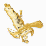 10K / 14K Yellow Gold Solid Polished Eagle Pendant - Product Photo