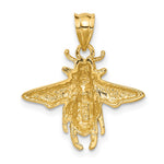 14k Solid Open-Backed Bee Pendant - Product Photo
