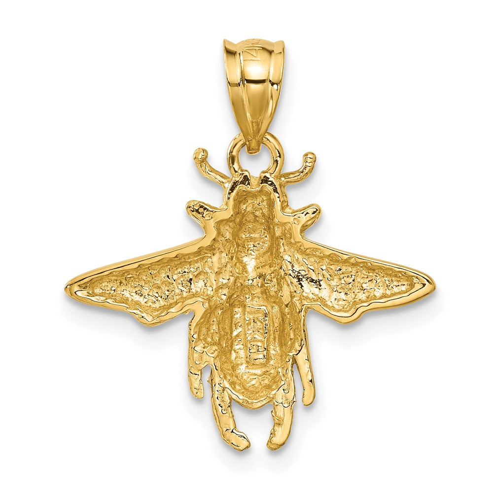 14k Solid Open-Backed Bee Pendant - Product Photo