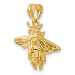 14k Solid Open-Backed Bee Pendant - Product Photo