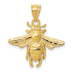 14k Solid Open-Backed Bee Pendant - Product Photo