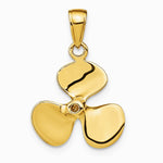 10K / 14K Yellow Gold Polished 3-D Propeller Pendant - Product Photo