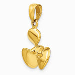 10K / 14K Yellow Gold Polished 3-D Propeller Pendant - Product Photo