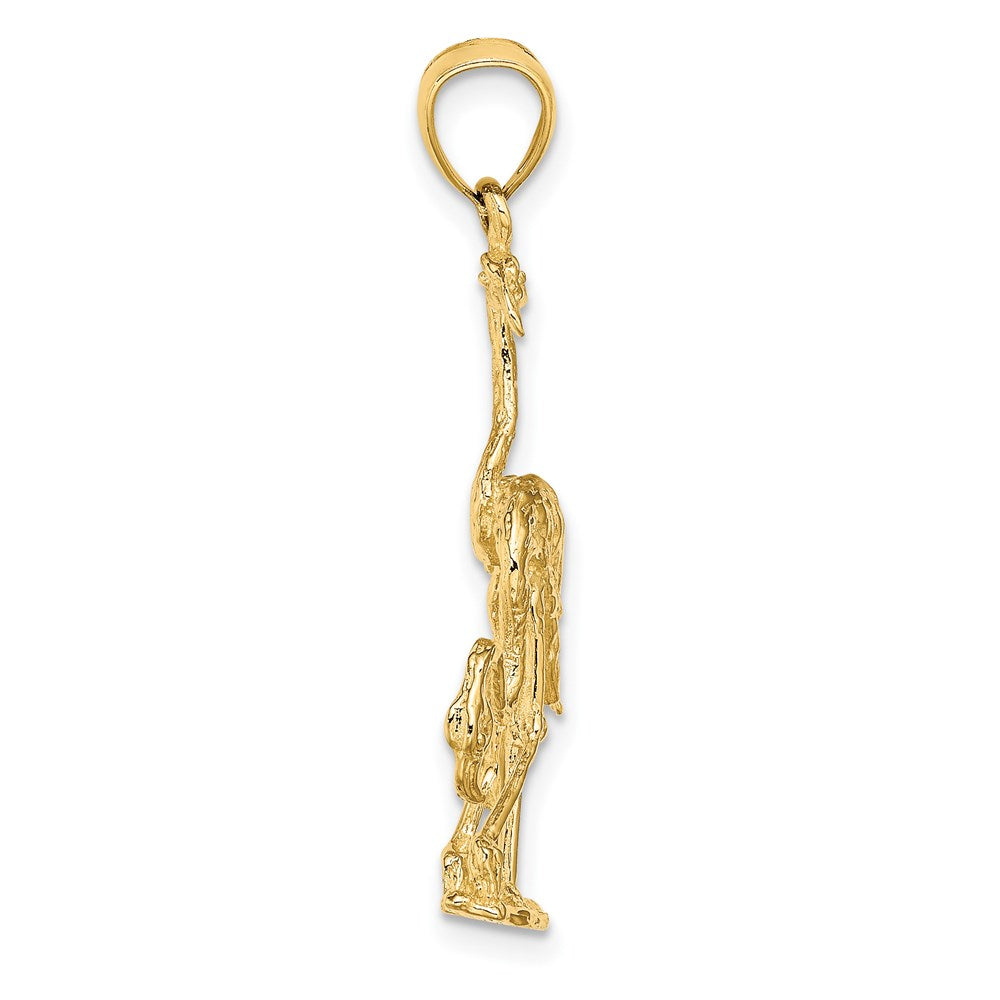 14k Solid Polished 3-Dimensional Double Flamingo Charm - Product Photo