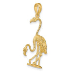 14k Solid Polished 3-Dimensional Double Flamingo Charm - Product Photo