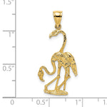14k Solid Polished 3-Dimensional Double Flamingo Charm - Product Photo