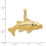 14K Yellow Gold Polished Open-Backed Redfish Pendant - Product Photo