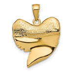 14K Solid Polished 3-D Shark Tooth Pendant - Product Photo