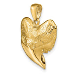 14K Solid Polished 3-D Shark Tooth Pendant - Product Photo