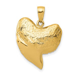 14K Solid Polished 3-D Shark Tooth Pendant - Product Photo