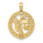 14k Solid Polished Golf Theme Pendant - Product Photo