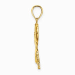 10K / 14K Yellow Gold Solid Polished Weightlifter Charm - Product Photo