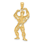 14k Solid Polished Weightlifter Pendant - Product Photo