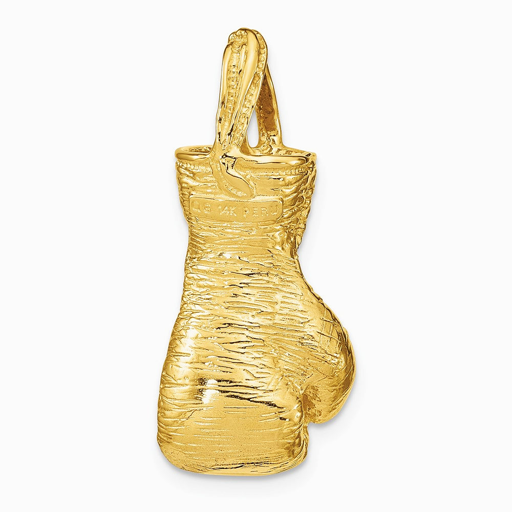 10K / 14K Yellow Gold Hollow Polished 3-D Boxing Glove Pendant - Product Photo